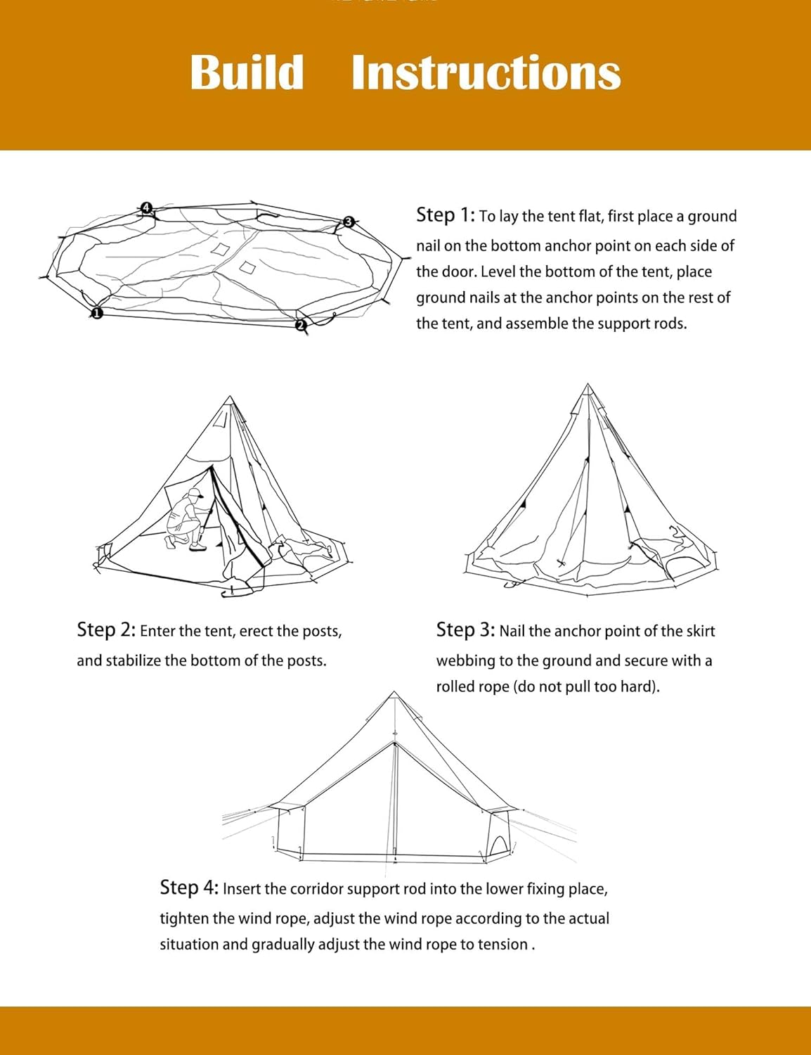 UKGlamping Canvas Tent Bell Tent Yurt with Stove Jacks Camping，Luxury Outdoor Camping and Glamping Cotton Yurt Tent for All Year Living3/5Person