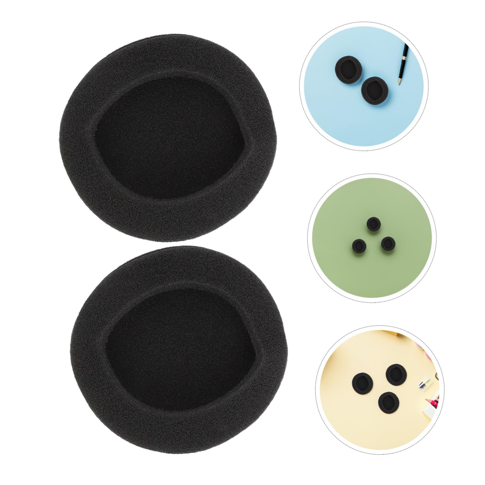 Mikinona 24 Pièces Remplacement des Coussinets d'oreille Pads à Éponge du Casque Coussinets Casque Couvoirs D'éponge du Coussin De Black
