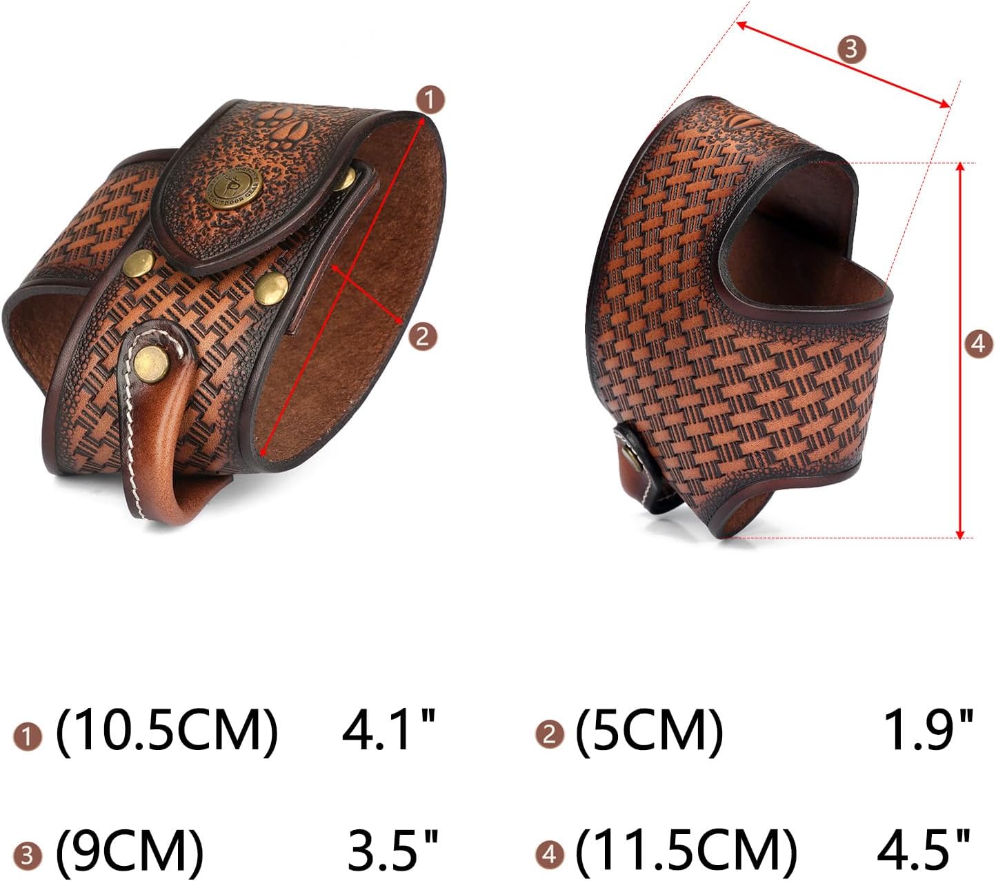 TOURBON Leather No Drill Buttstock Harnessed Rifle Gun Sling Adapter