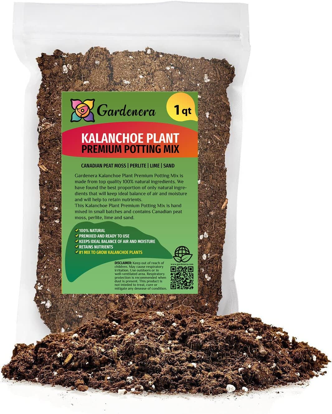 Gardenera Premium Kalanchoe Plant Potting Mix - Achieve Optimal Moisture Balance for Healthy Kalanchoe Growth - 5 Quart