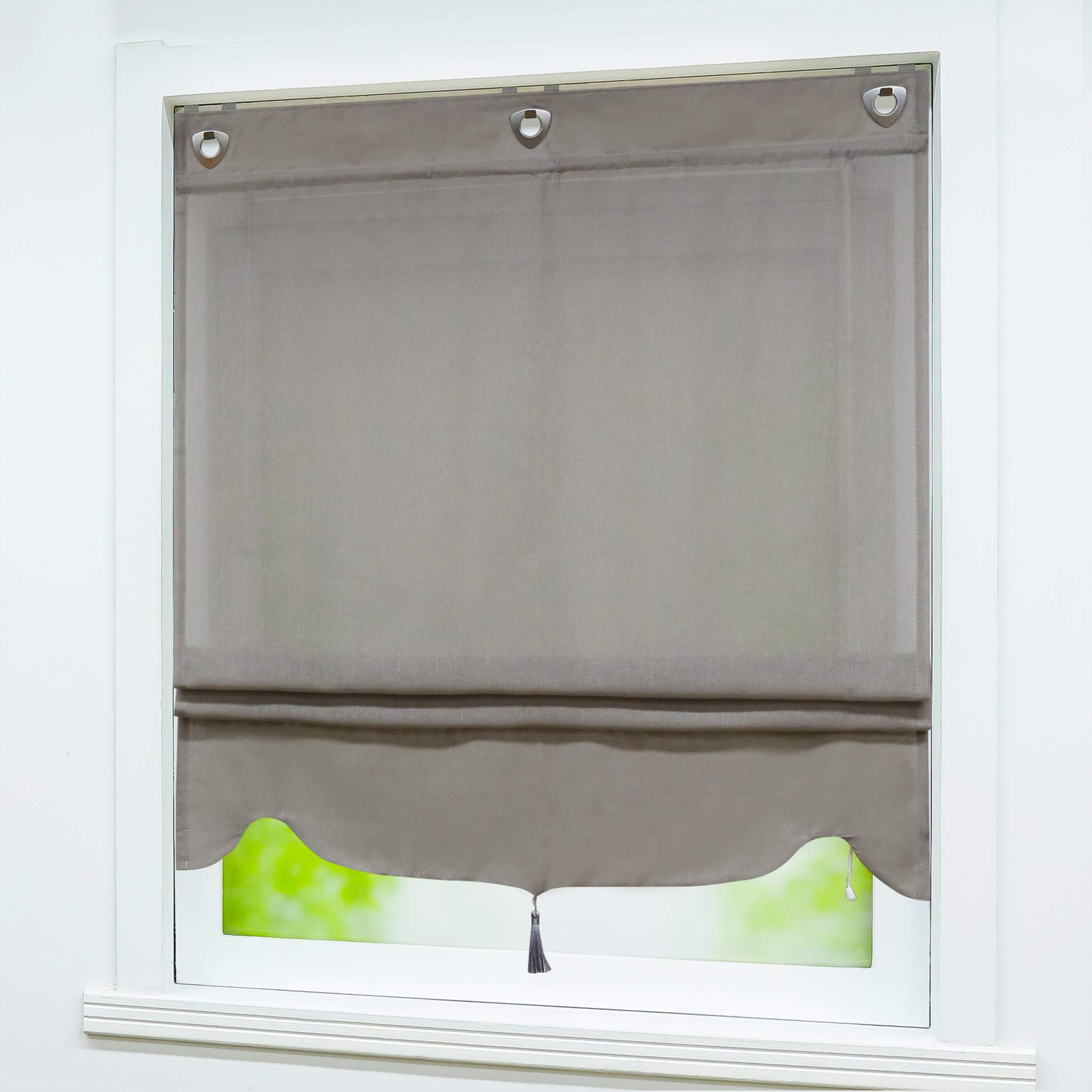 Tenda A Pacchetto Bente Bianca Semitrasparente - 60x140 Cm, Con Occhielli E Ganci, Cotone E Poliestere - Foto 14