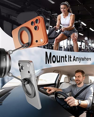 Miniatura 8 de Soporte magnético ultra fuerte para teléfono para automóvil, iPhone 17, soporte de coche 360 con ventosa de vacío ajustable,