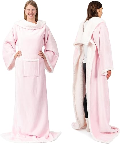 Miniatura 1 de Pavilia - Cobija de lana polar, con mangas, para adultos, hombres y mujeres, elegante, acogedora, cálida, extra-suave, funcional, ligera.