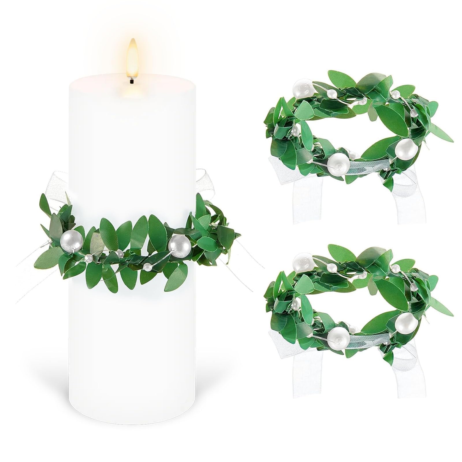 Tropfschutz Kommunionkerze 2 Stück Tropfenfänger Kommunionkerze Kerzen Tropfschutz Kommunion Deko, Erstkommunion Deko Kränze Kerzenringe, Tropfenfänger für Kerzen 4-5 cm Taufkerzen Kommunion Hochzeit