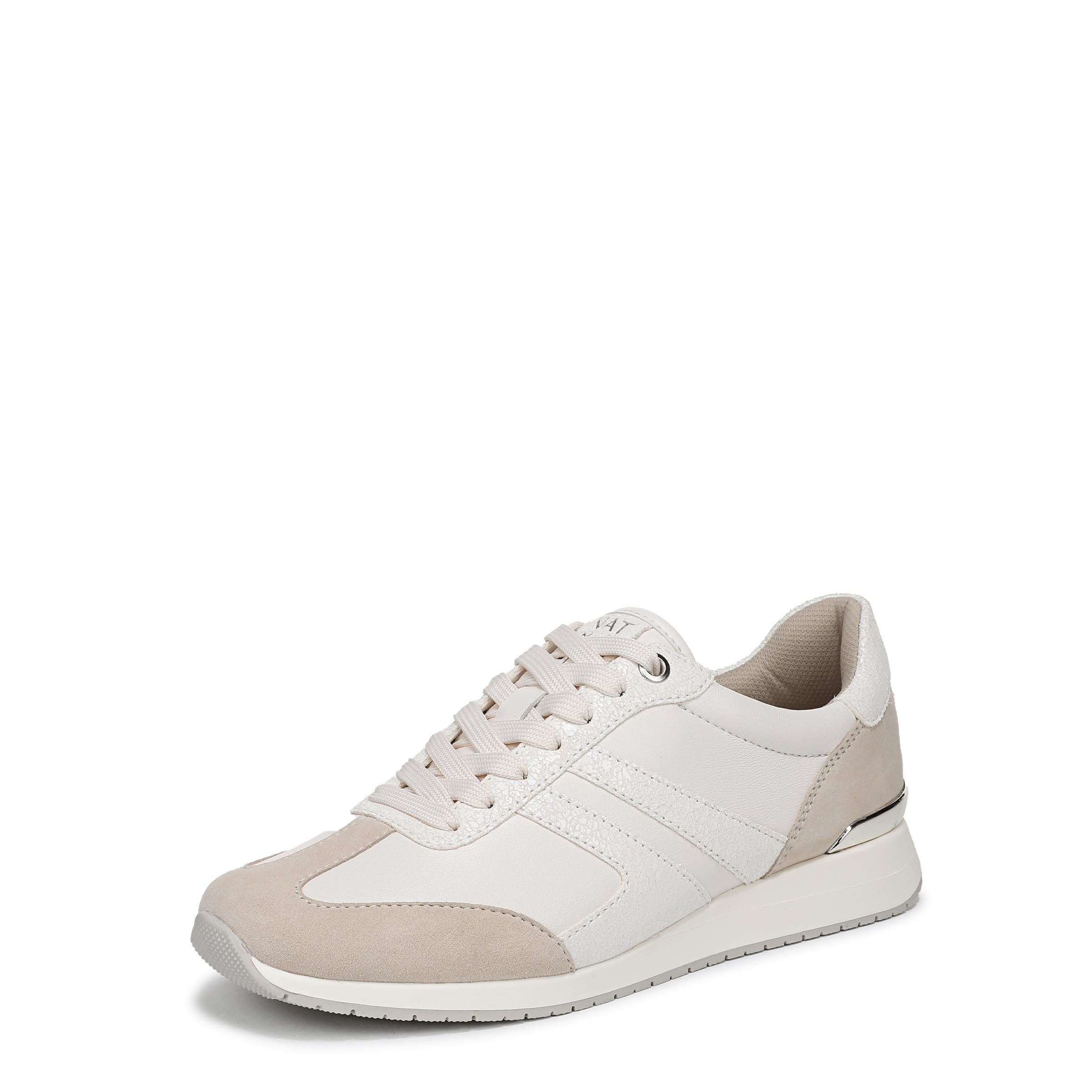 Naturalizer Women's Lorena Lace-Up Trainers, Warm White Leather, Wide Fit, UK 9