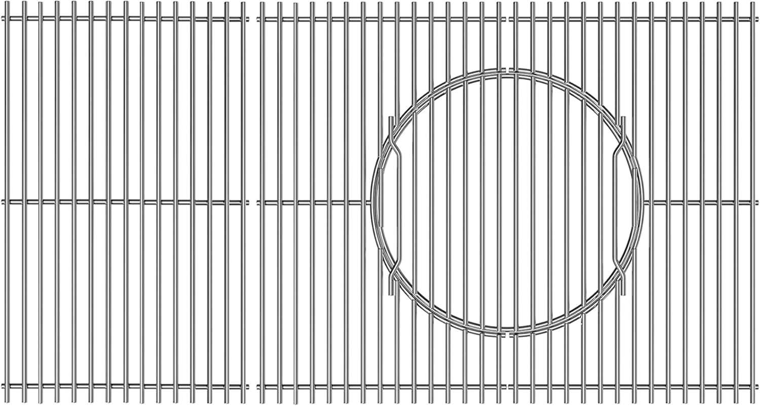 Gourmet BBQ System Grate Replacement Parts for Weber Genesis II 400 Genesis II LX 400 Series Grill,Cooking Grid for Weber Genesis II/LX E410 E435 E440 S410,66097 66089,Stainless Steel Stainless Steel 18.54" X 32.6"