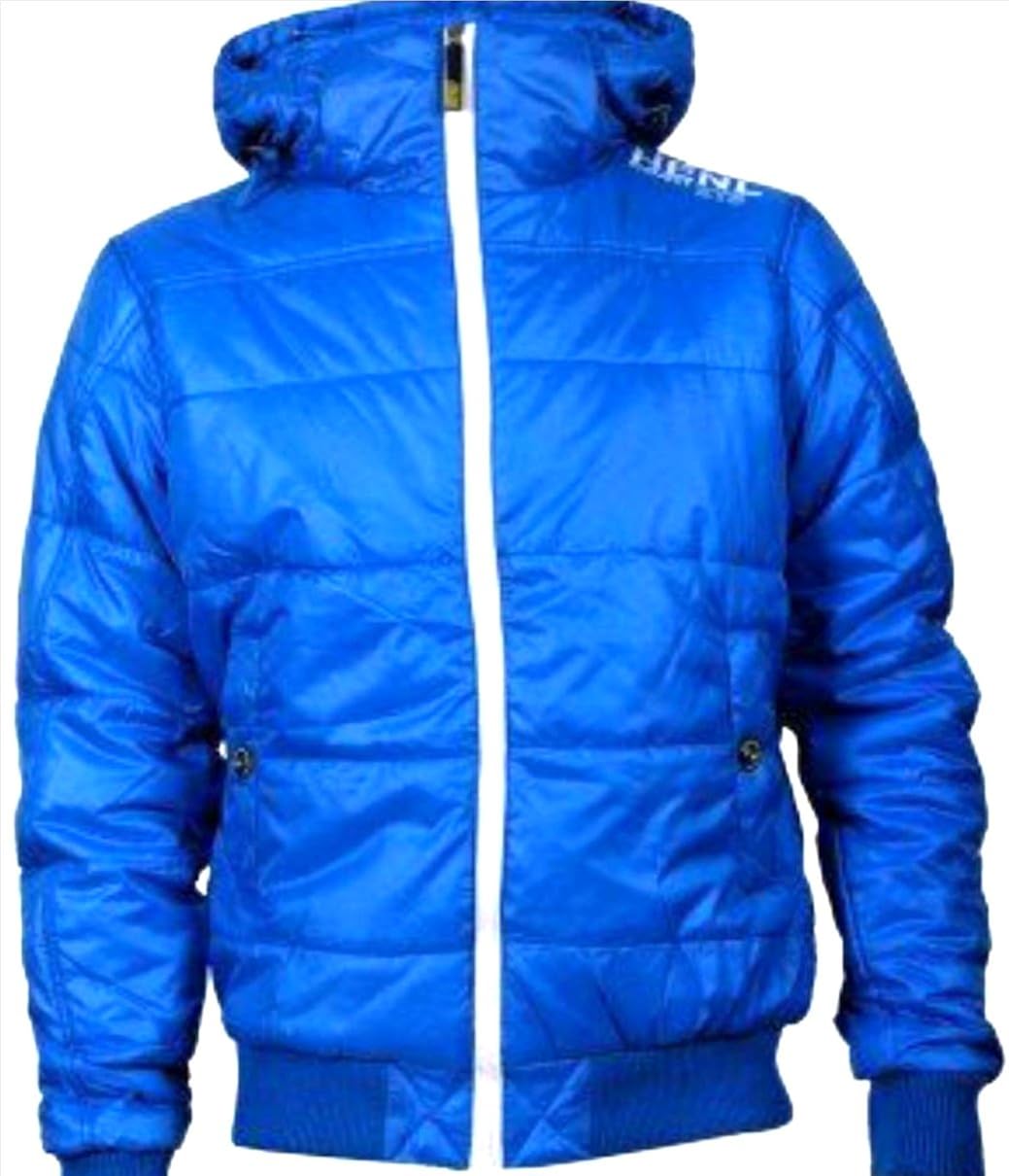 HENLEYS Mens Winter Jacket Project Delux Mixtow Jacket in Cobalt Blue