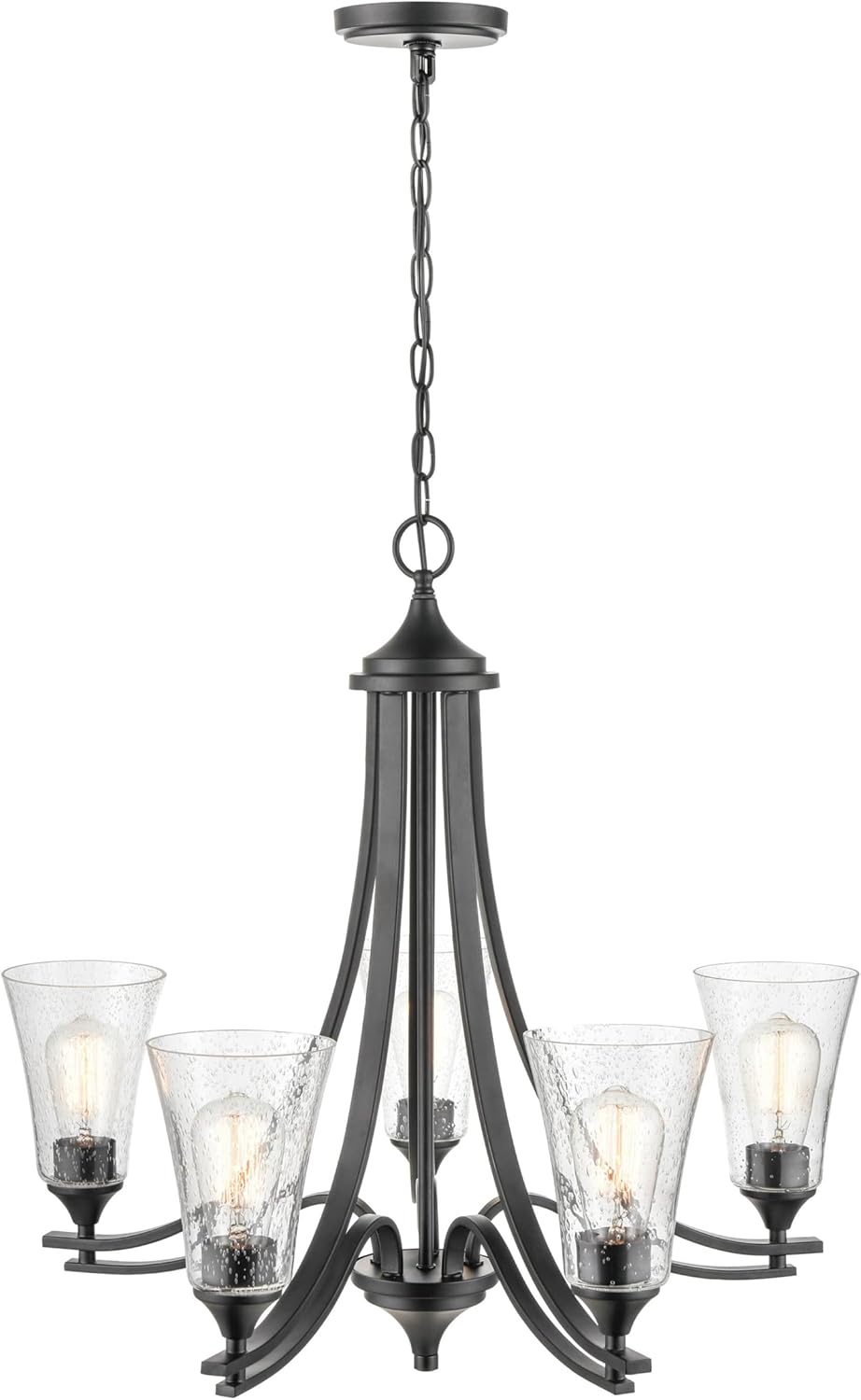 ML Lighting Natalie 5-Light Chandelier Ceiling Light Matte Black