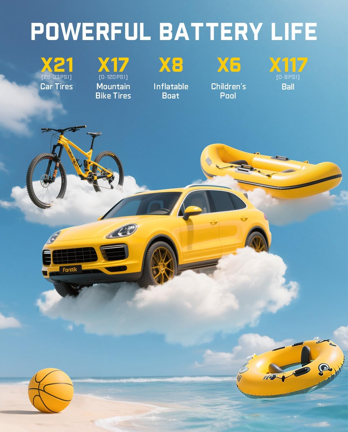 Fanttik X9 Tire Inflator - 2-in-1 Air Pump -4 Fanttik X9 Tire Inflator - 2-in-1 Air Pump -4
