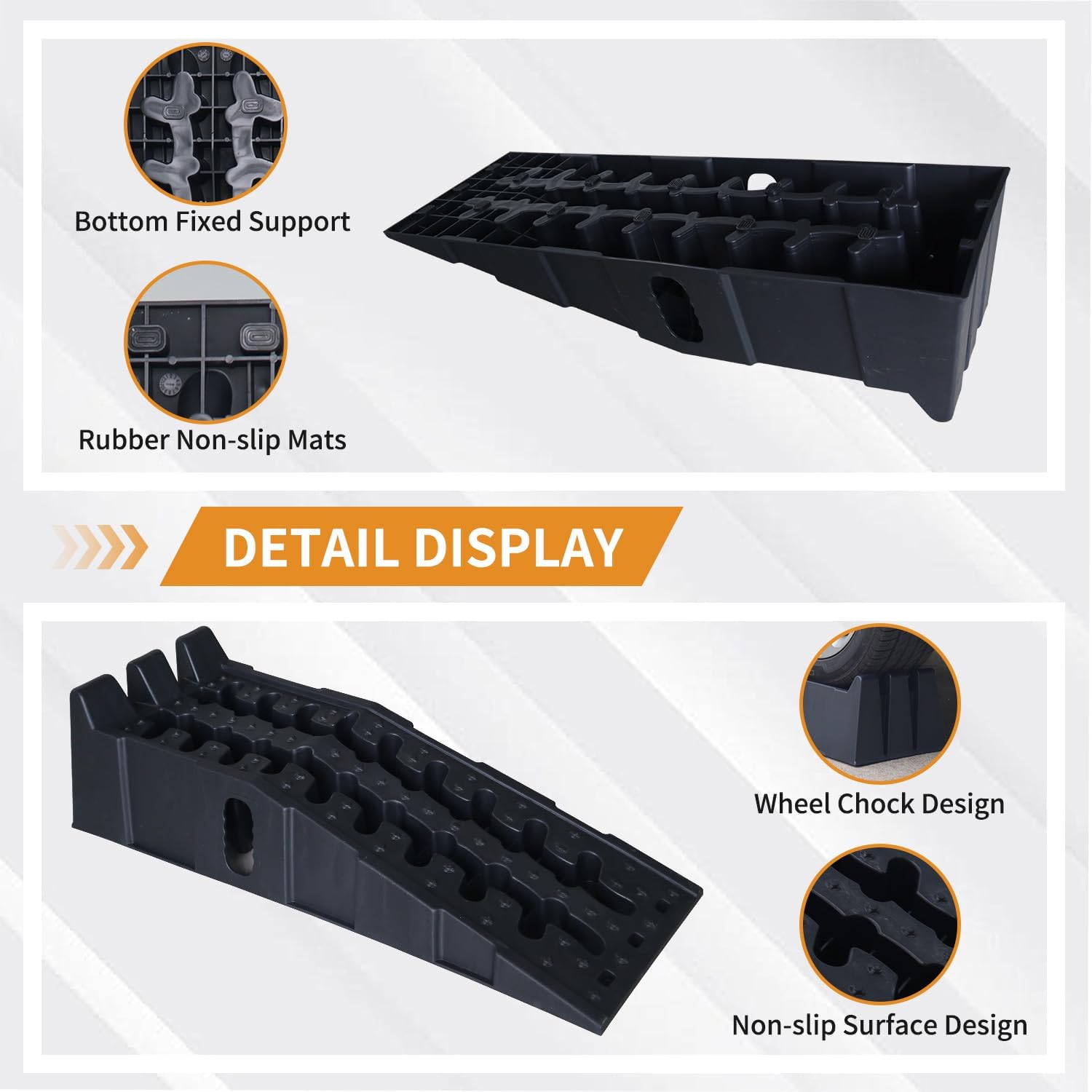 Car Ramps for Oil Changes High Lift 6.7'', Anti-Slip Portable Vehicle Maintenance Ramp Special for Cars Vehicle Lift for Garage