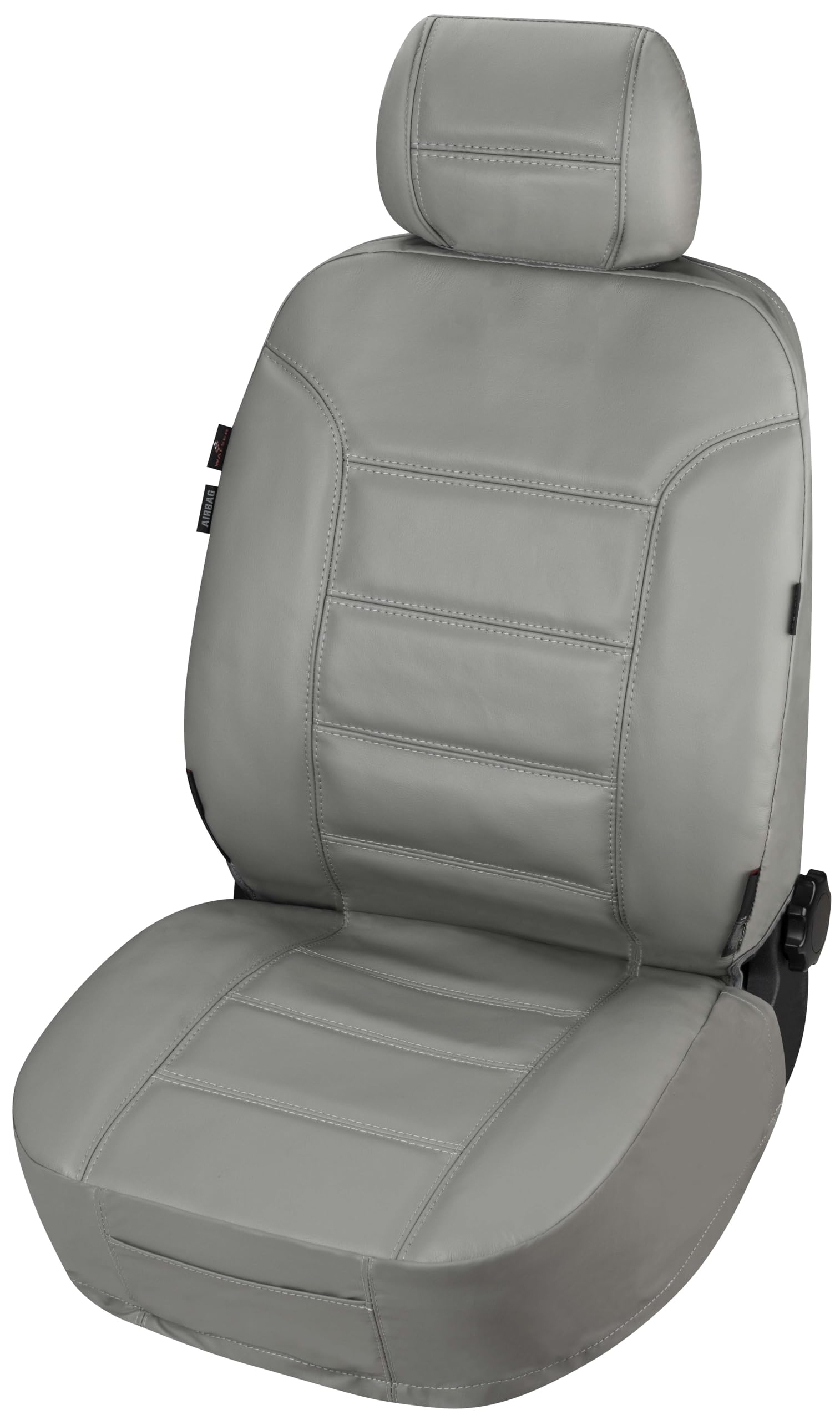 WALSER Housse de protection pour voiture Billy en cuir véritable, housse en cuir de haute qualité, protège-siège de voiture gris 19637