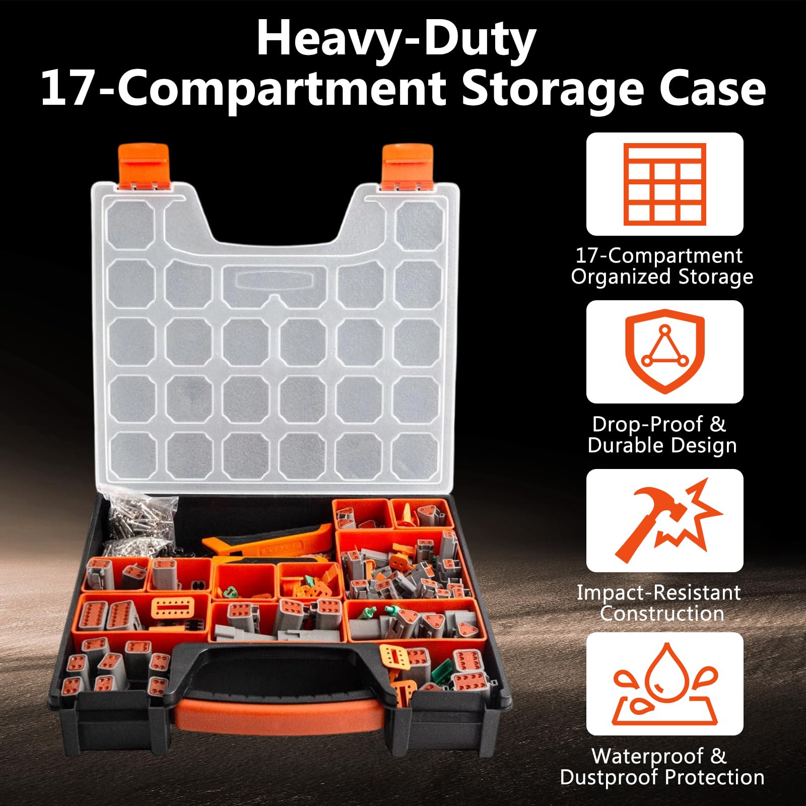 Kit de connecteurs Deutsch 924 pièces, connecteurs électriques automobiles avec outil de sertissage, connecteurs à 2, 3, 4, 6, 8, 12 broches, ensemble d'outils d'extraction Wedgelock et broches pour