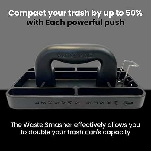 Miniatura 12 de Herramienta compactadora manual de basura - Prensa de basura manual con gancho incorporado - para basura de cocina - Diseño de ahorro de espacio -