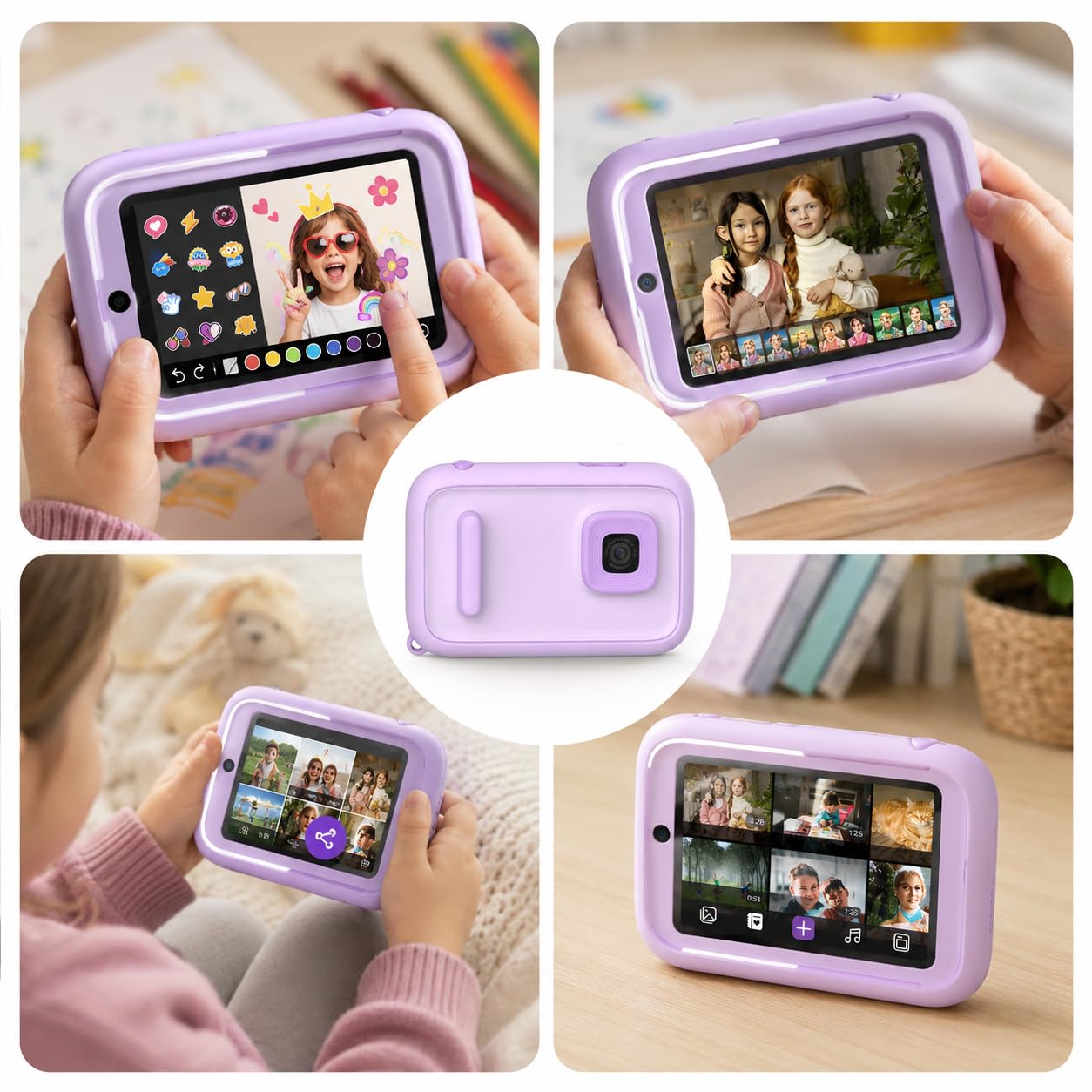 myFirst Cámara 50 - Cámara editora de IA para niños, Fotos de 20 MP, Video 1080P, Lente Frontal y Selfie. Conexión WiFi, Bluetooth, Escucha música. A Partir de 5 años. Conexión con myFirst Circle.