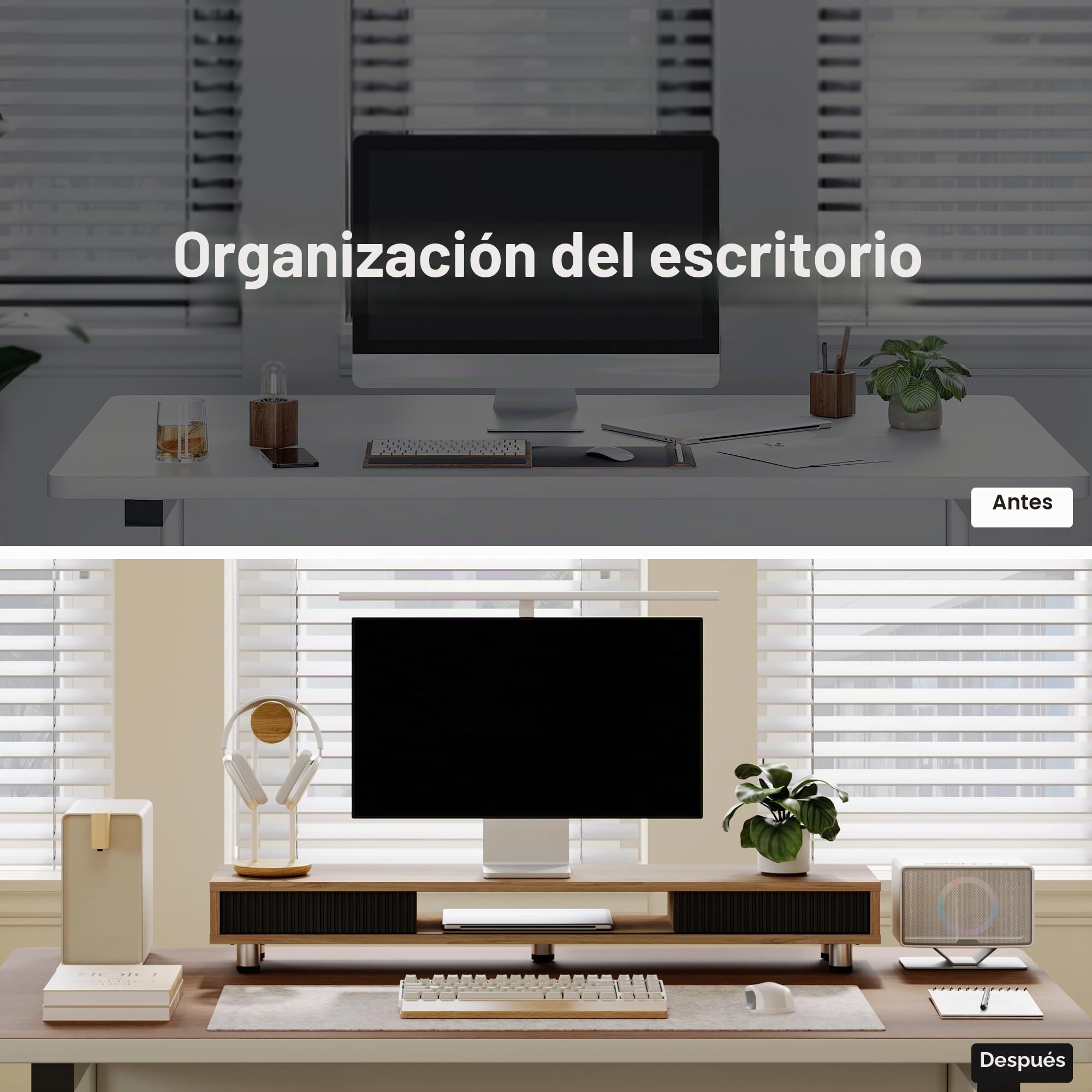 Fenge Elevador de Monitor con Puerta Corredera De Cristal Roble Oscuro | Altura Regulable,Elevador de Monitor,108×23,5×(15,2-16,7)cm Carga Máxima 45 kg