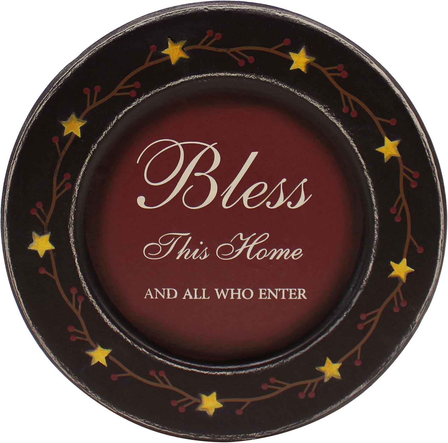 CVHOMEDECO. Primitives – Plato decorativo de madera vintage Bless This Home, placa de madera retro para decoración del hogar, 9-34 pulgadas