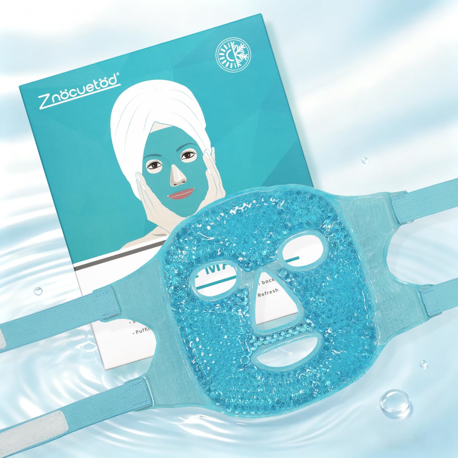 ZNÖCUETÖD YunQiXin Blue: Face Eye Mask Ice Pack With Foam Earplugs, Reduce Puffiness, Bags Under Eyes, Puffy Dark Circles, Hot/Cold Pack With Soft Plush Backing For Woman ,1 Count — Amazon image 5