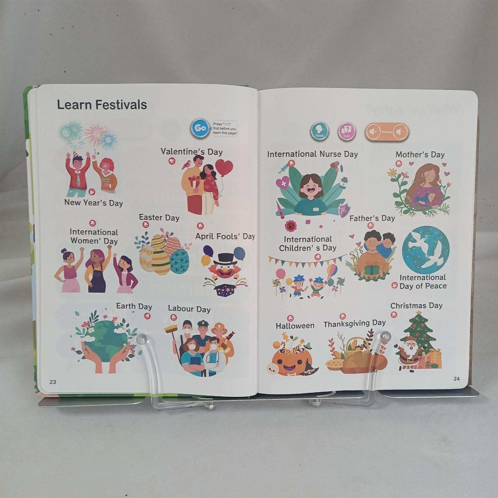 Talking Word Book , Educational Interactive Books, English Words Learning Tool, Fun Sound Learning Toy, Language Development Aid for Children, Preschoolers, 7.8x10.55 inches