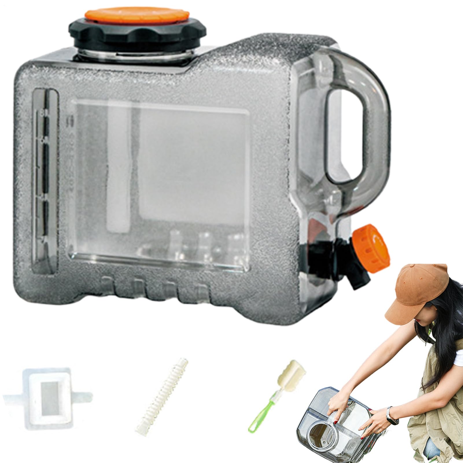 Genérico Tanque de Agua de Camping Ancha, Alimenticio y Resistente al Calor | Contenedor De Agua De Alta Capacidad Grifo ajustable para camping, senderismo, barbacoa, cocina familiar y actividades al