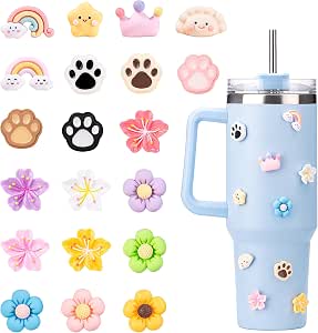 3D Stickers For Stanley Cup - 20PCS Smiley Flower Cat Paw Designs, For Water Bottles, Phones, Laptops, Kids Crafts - View #7
