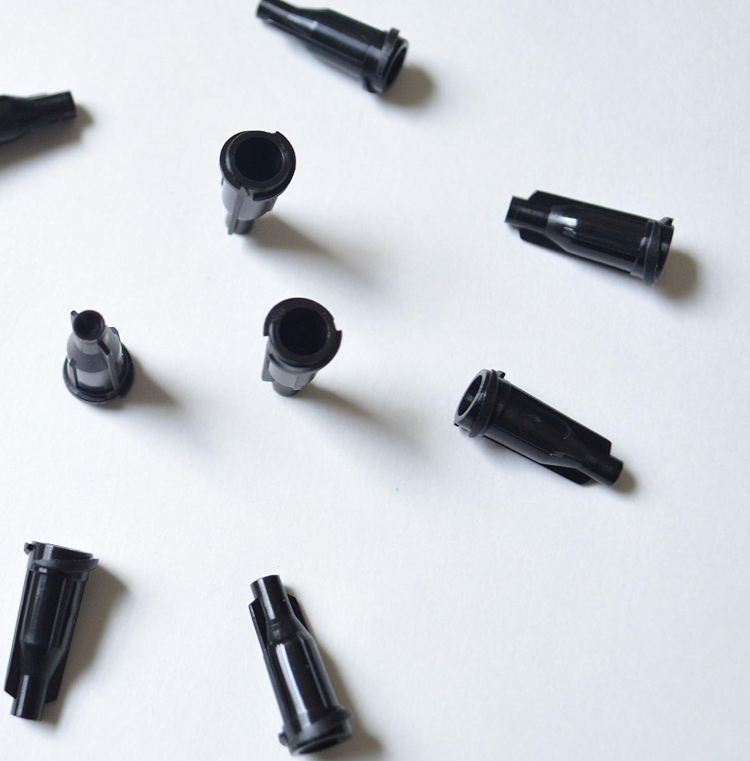 100pc Luer Syringe Caps - Screw Type Lock Dispensing Syringe Tip Caps Black Color