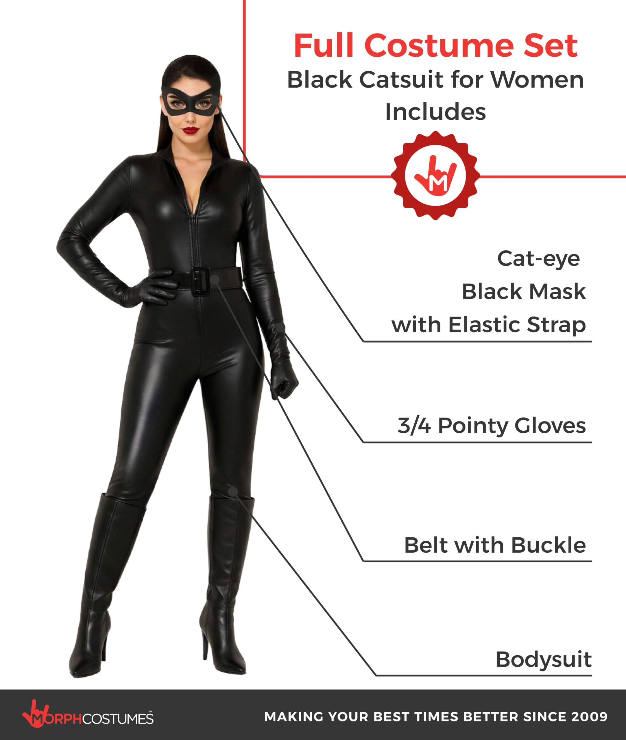 Morph Disfraz Gato Mujer, Disfraces Gata, Traje Superheroina, Disfraces Supervillana, Disfraz para Mujer Carnaval