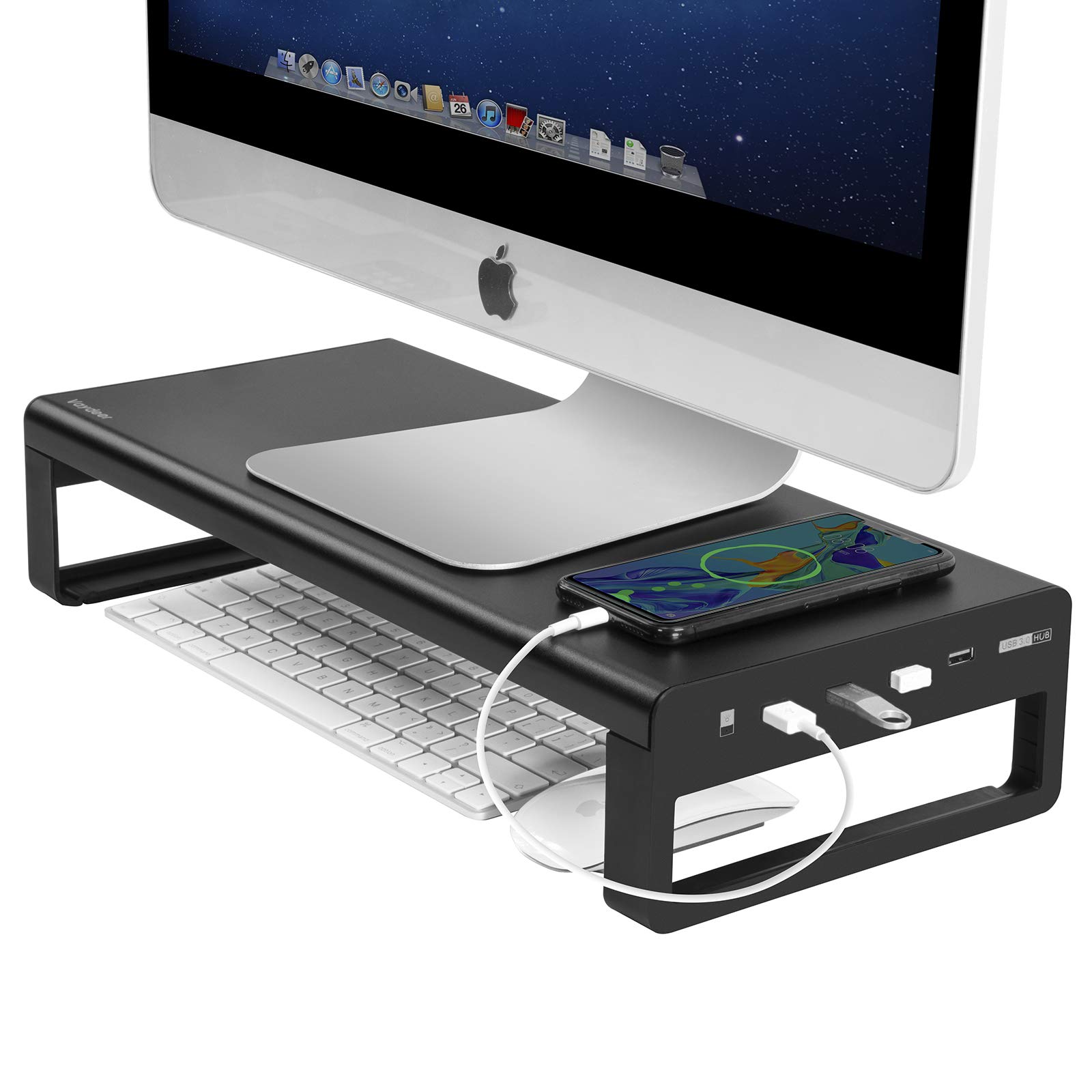 Buy VAYDEER Monitor Stand with 4 USB 3.0 Ports, Metal Computer Stand