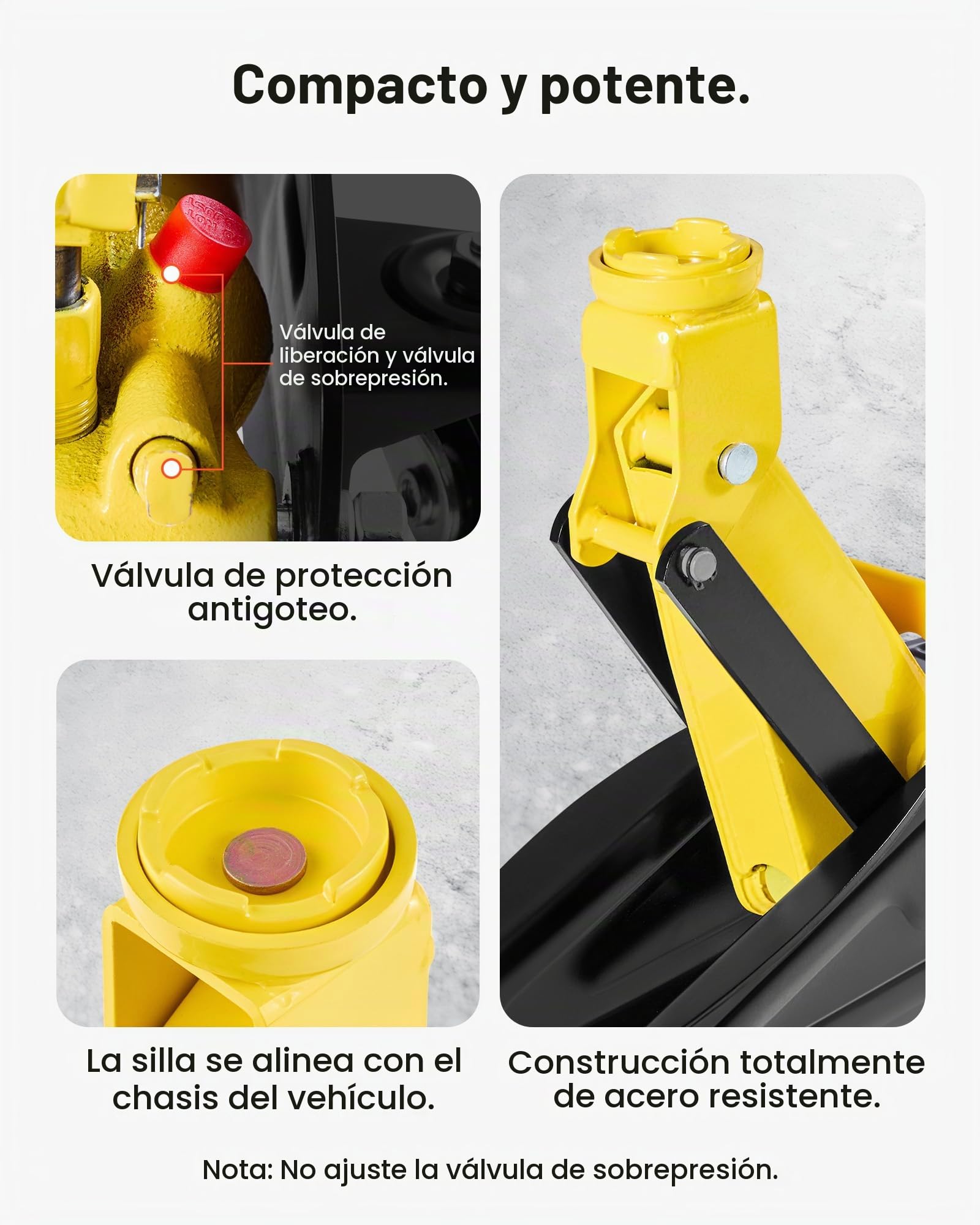 VEVOR Gato Hidráulico de Perfil Bajo Capacidad de 2 T, Gato de Acero para Coches con Soportes, Bomba de Elevación Rápida de Un Solo Pistón, Rango de Elevación 130-310 mm, para Automóviles, Vehículos