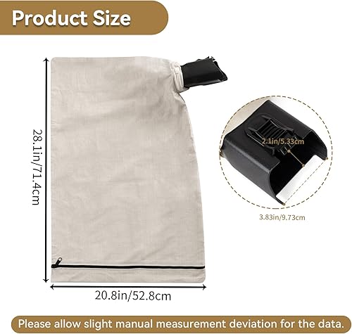 Miniatura 2 de 127-7040 - Soplador de hojas compatible con Toro 51574 51592 51593 51602 51609 51581 51558 - Bolsa de metal para aspiradora con cremallera inferior