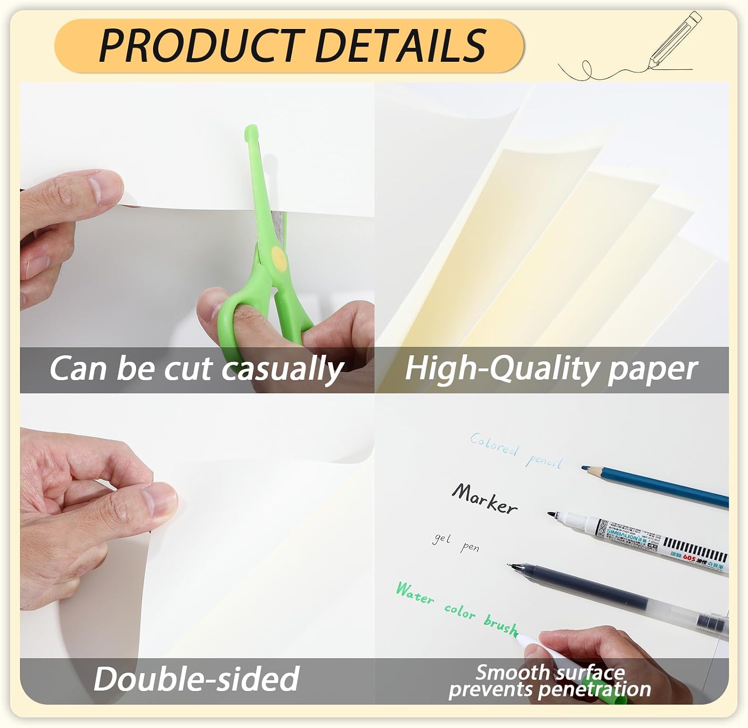gisgfim 50 Sheets Bristol Paper Smooth 8.5×11 inches 100lb/270g