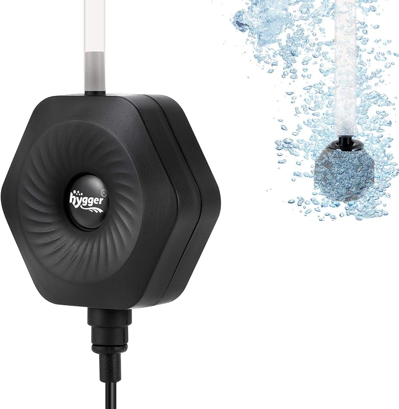 Bomba de Ar para Aquário 1,5 W Ultra Silenciosa hygger com Pedra Porosa e Acessórios para 1,9 a 56,8 L