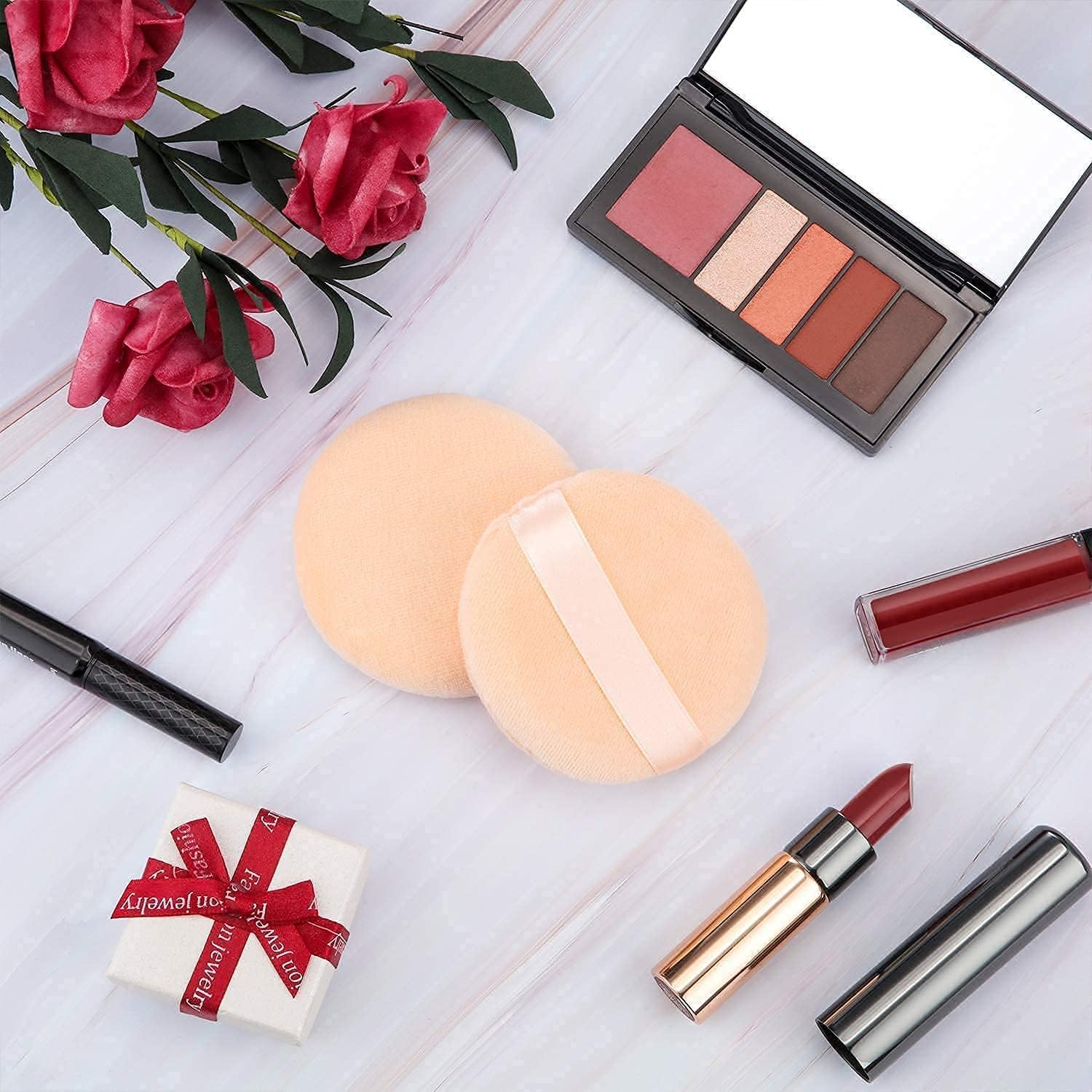 Beautiflame 12 Pieces 4-Soft Face Triangle with 4-Round Makeup Puff, 4- Finger Soft Makeup Puff, for Loose Powder Body Cosmetic Foundation Sponges Makeup Tool Multicolors 3