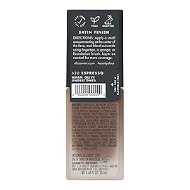 e.l.f. Flawless Satin Foundation, Lightweight & Medium Coverage, Semi-Matte Finish, Vegan & Cruelty-Free, Espresso, 0.68 Fl Oz (20mL)