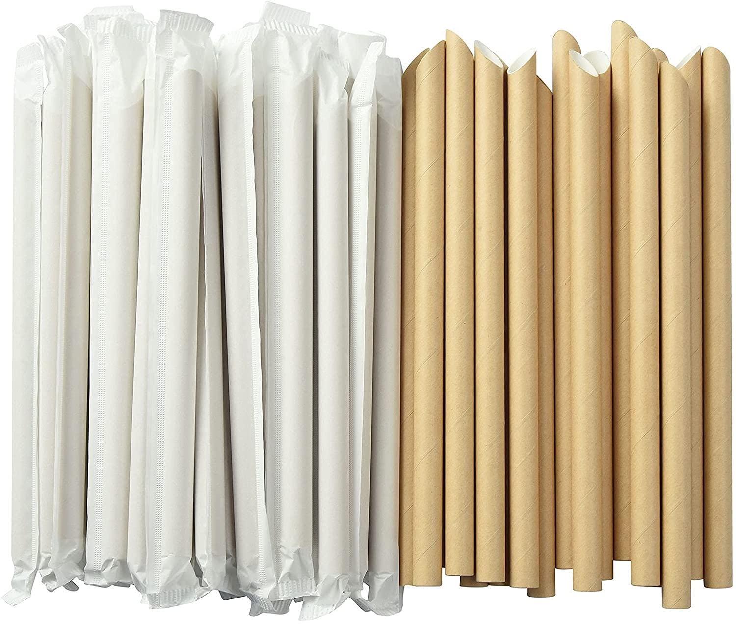 Buy ALINK Pointed Kraft Paper Boba Straws, Individually Wrapped, 4