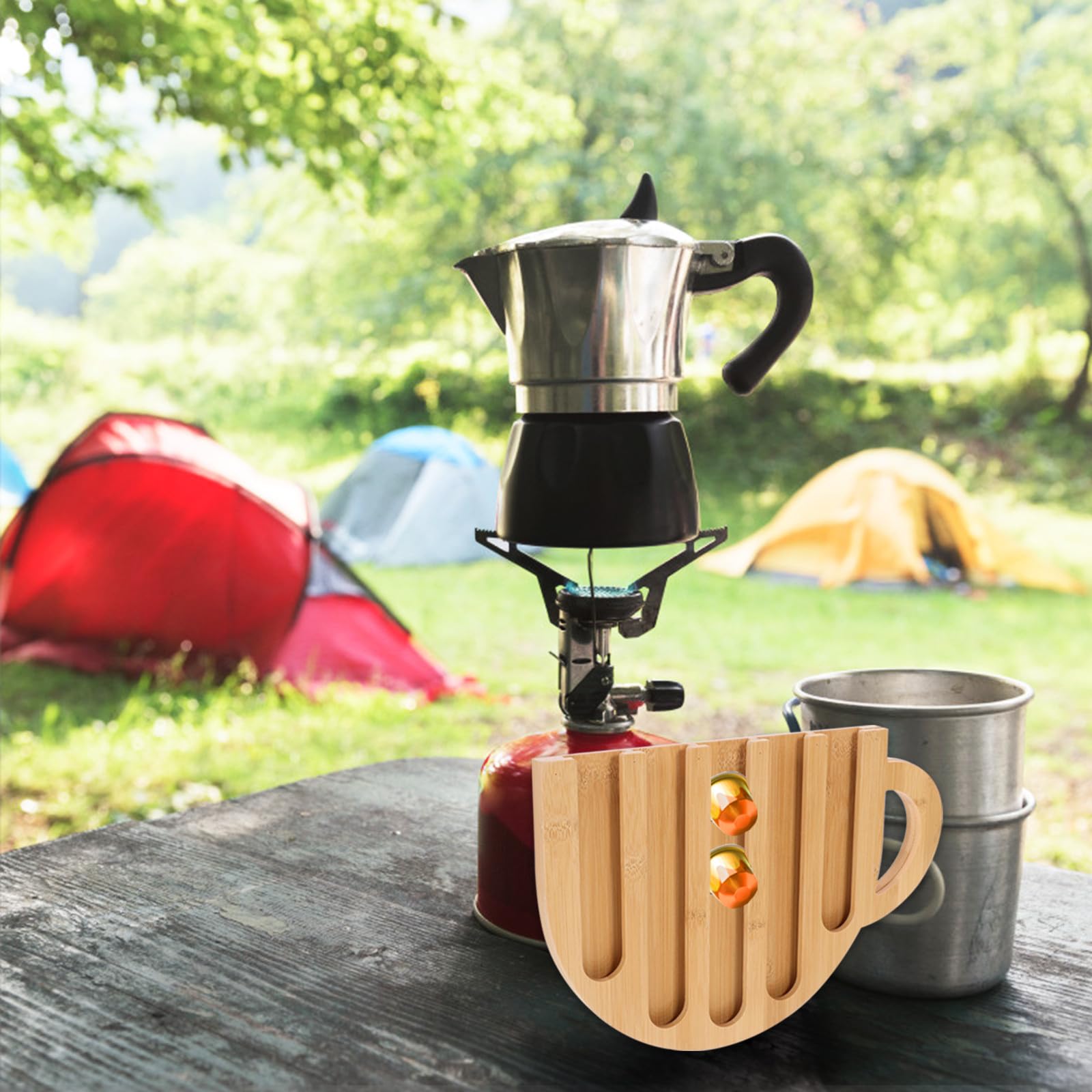 Espositore per Capsule di Caffè in Legno Massello Porta Capsule Verticale da Ufficio e Cucina Organizzatore Compatto Contenitore Portaoggetti per Caffè Riutilizzabile