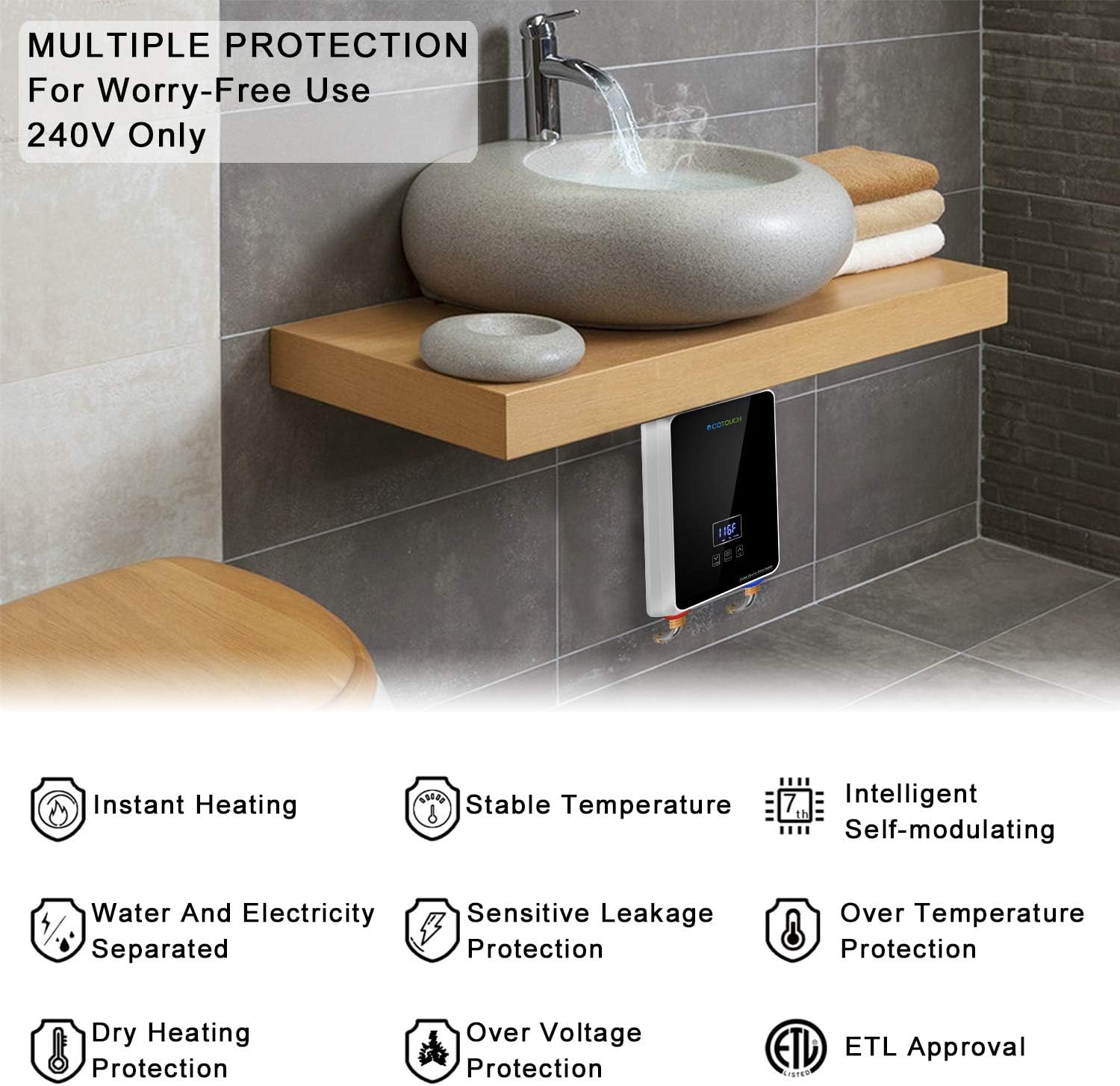 50% оƒƒ Dіѕсоunt Tankless Water Heater Electric 240V, On Demand Hot Water Heater Digital Display 5.5kW,Electric Instant Hot Water Heater,Overheating Protection, Black 🔥 Cаѕhbасk uр tо 70% Tankless Water Heater Electric 240V, On Demand Hot Water Heater Digital Display 5.5kW,Electric Instant Hot Water Heater,Overheating Protection, Black