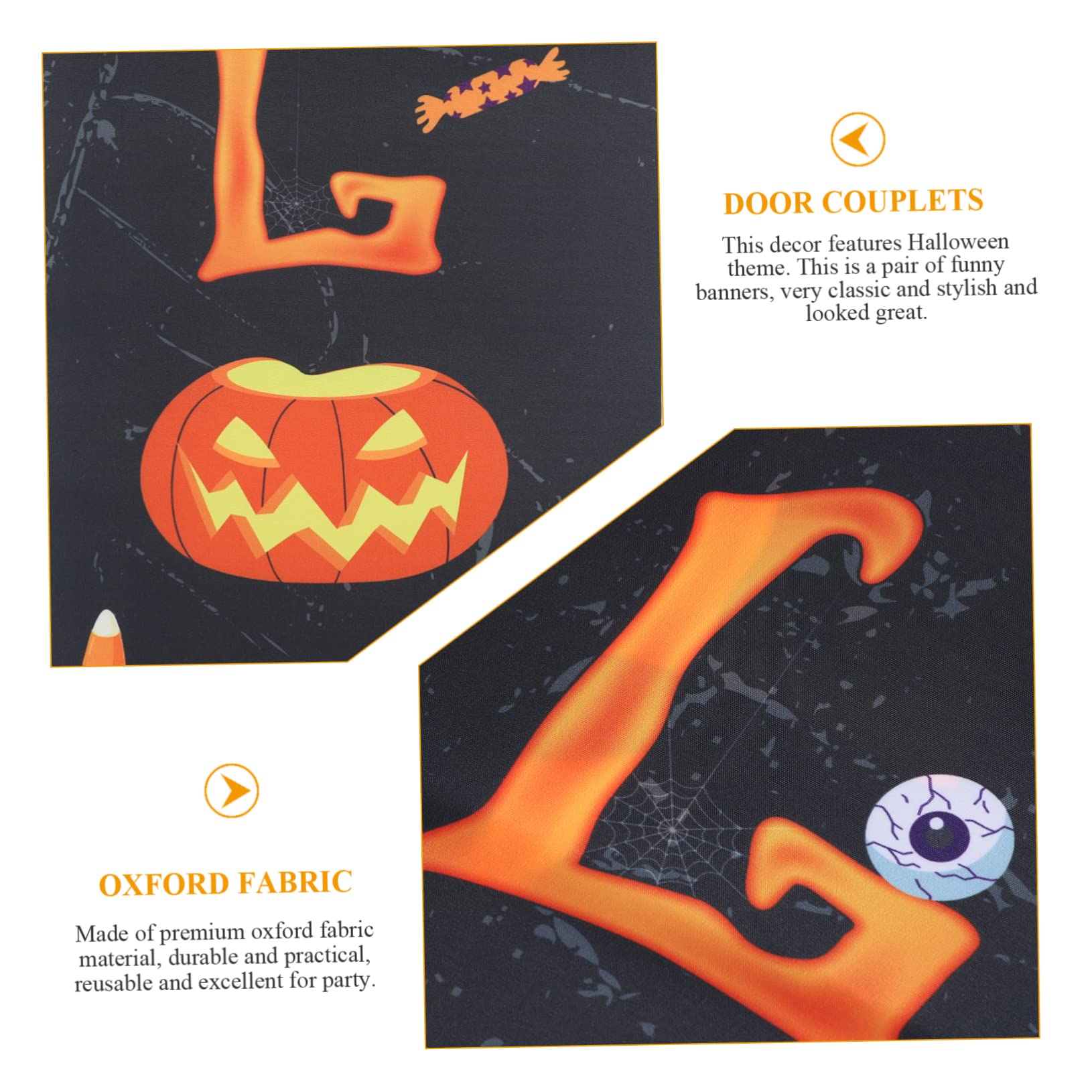 Alasum 5pary Helloweenowy Baner Drzwi Dekoracja Przyjęcie z Kreatywnym Wzorem i Jasnymi Kolorami Doskonałe Imprezę Halloweenową Do Powieszenia Drzwi Lub Ganek