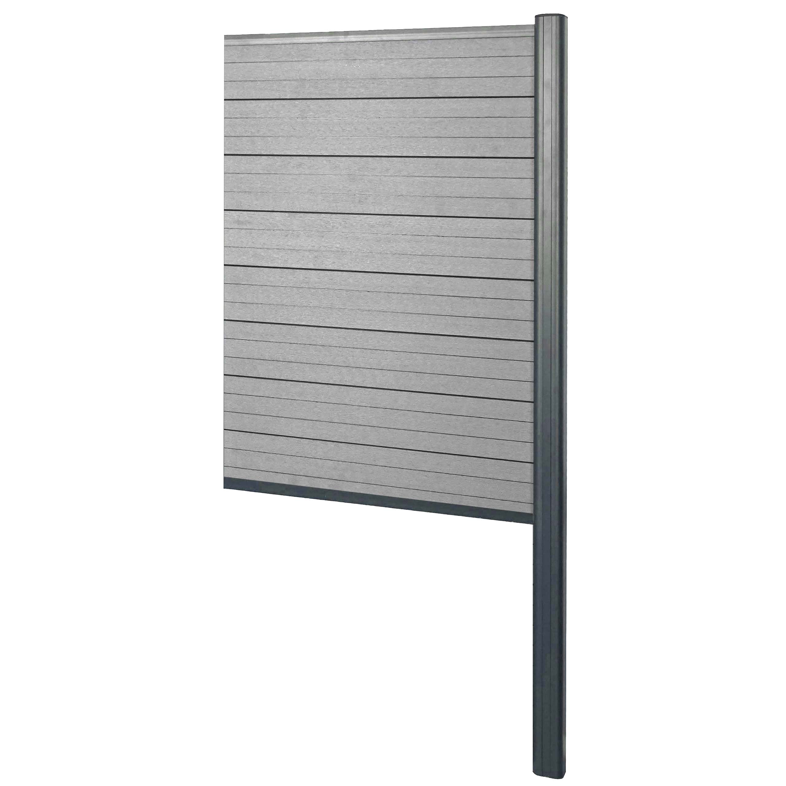 Mendler WPC-Sichtschutz Sarthe-AM Erweiterungselement schmal 95cm - grau
