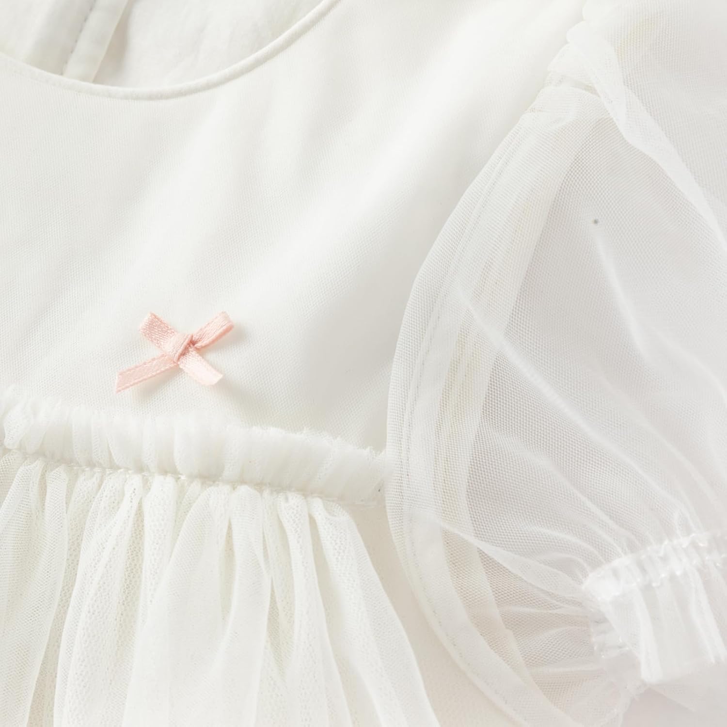 DAVE & BELLA Toddler Baby Girl Tutu Dress, Ruffle Short Sleeve Summer Tulle Dresses Tiered Pleated Floral Princess Sundress - Image 5