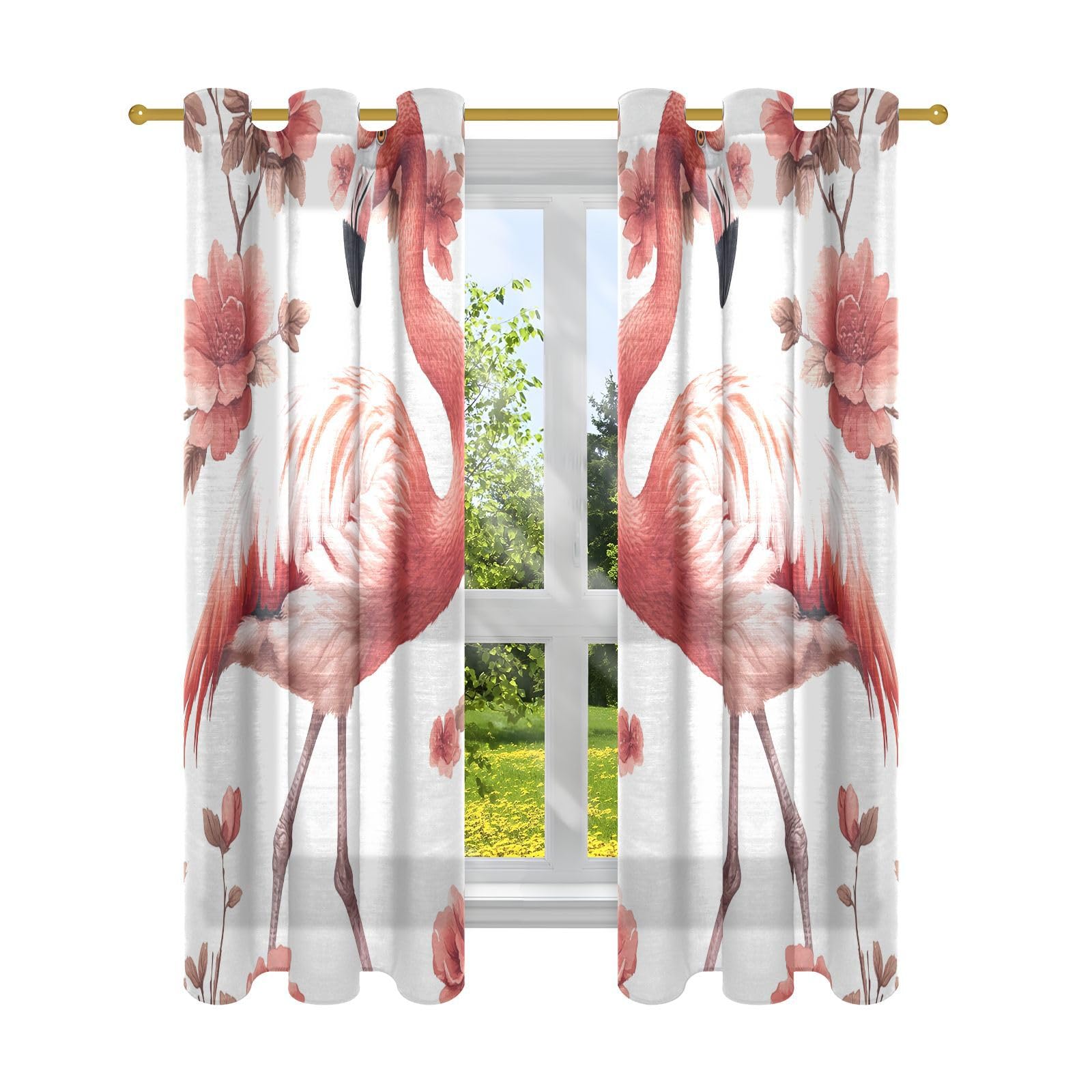 Rideaux occultants blancs à motif de fleurs pour bloquer la lumière de la chambre