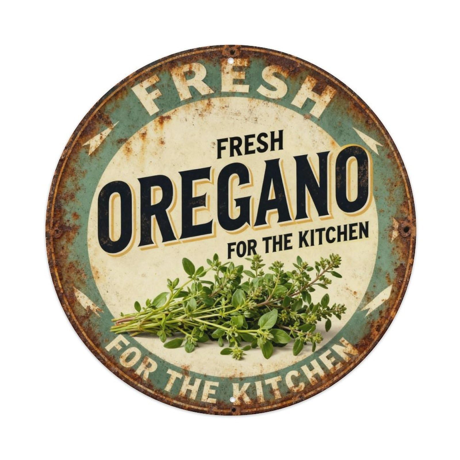 Fresh Oregano for The Kitchen Metal Tin Sign Plaque