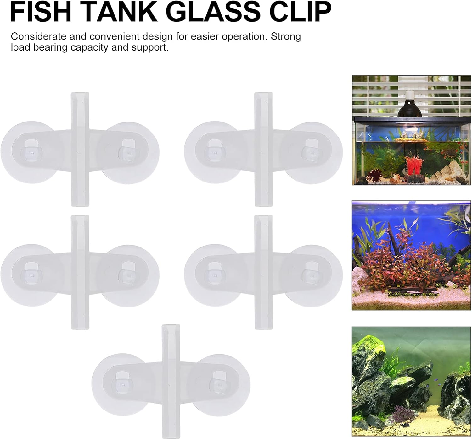balacoo 5pcs Aquarium Separation Plate Clips Cup Clips for Fish Tank Divider Easy Installation Smooth Cutting Safe for Freshwater and Seawater Use