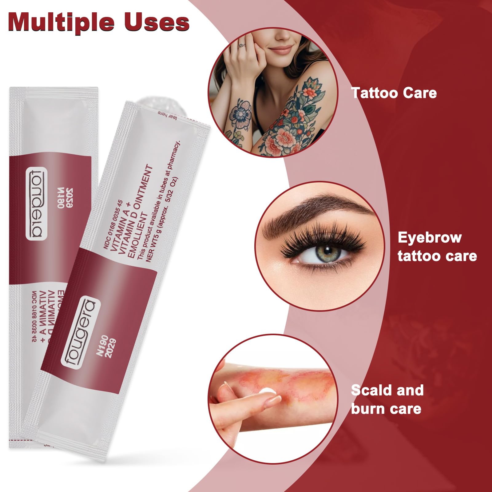 Crema de tatuajes, 50 pcs Crema Cura Tatuaggio, crema de cuidado posterior a tatuajes anti cicatrices para maquillaje, artículos de tatuaje artístico Pomada Reparadora Tatuajes