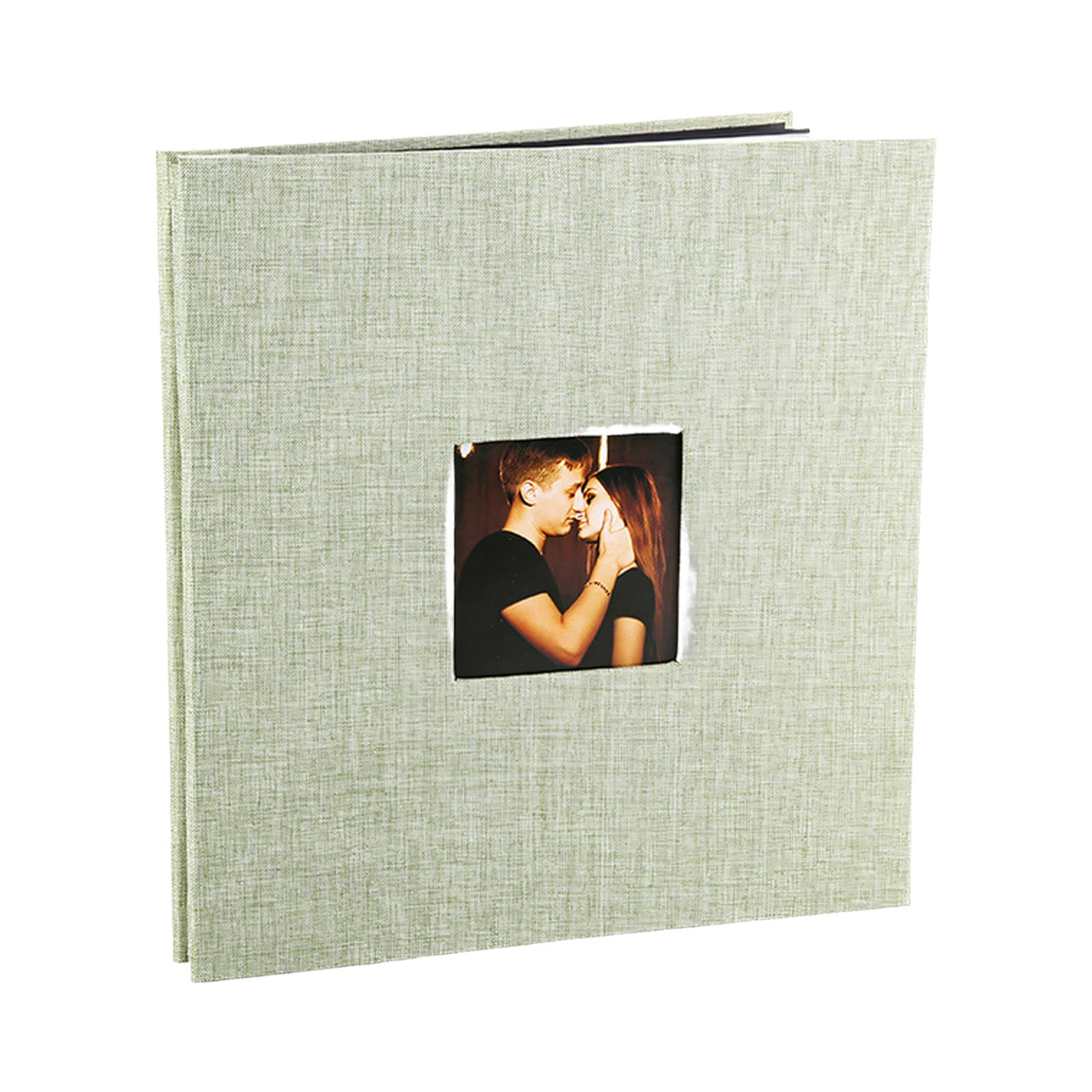 hogtnd Scrapbook Album with Linen Cover, Plastic Film and Self-Adhesive Photo for Shop Window to Capture Special Moments Self-Adhesive Scrapbook