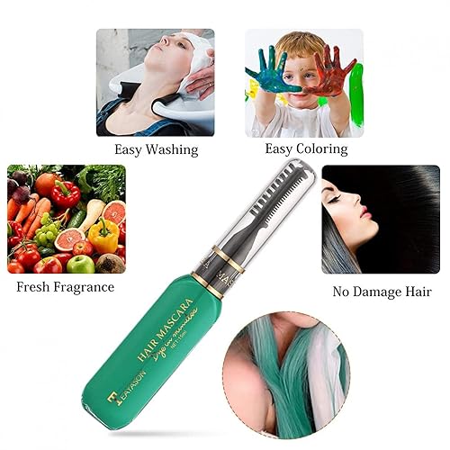 Miniatura 7 de Juego de peines de tiza temporal para el cabello, máscara de tiza lavable para niñas y niños para Navidad, fiesta de cumpleaños, cosplay