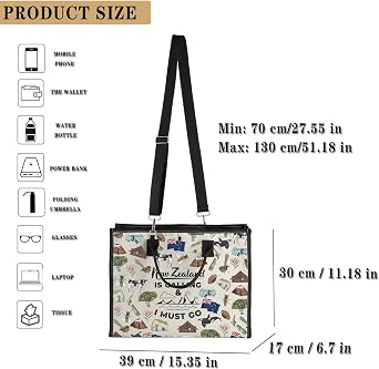 GJTIM New Zealand Inspired Gift New Zealand Is Calling & I Must Go Travel Tote Bag For NZ Travel Lover