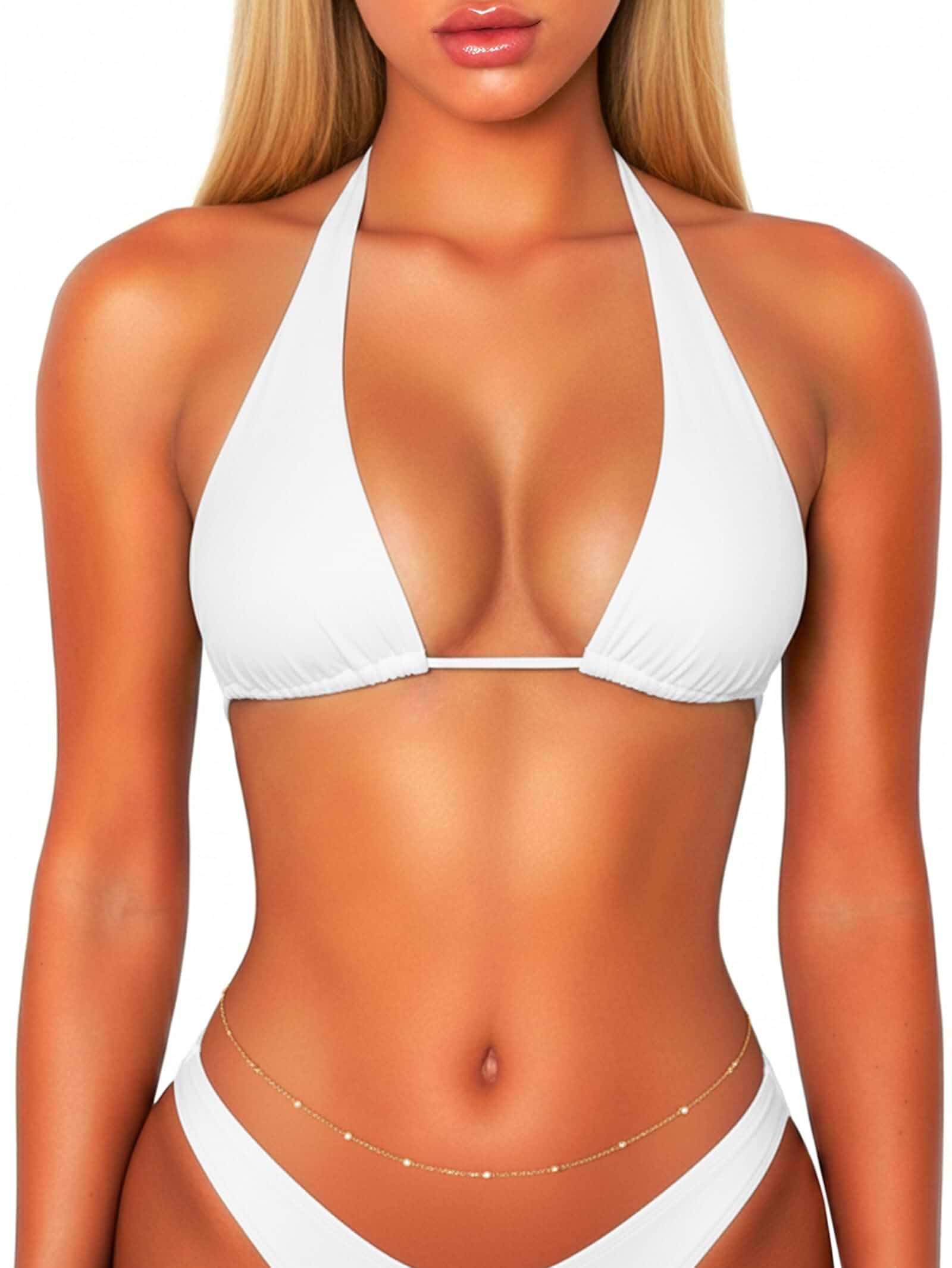 OZICERD String Halter Triangle Bikini Tops for Women Sexy Bathing Suit Swim Bikinis Top Only