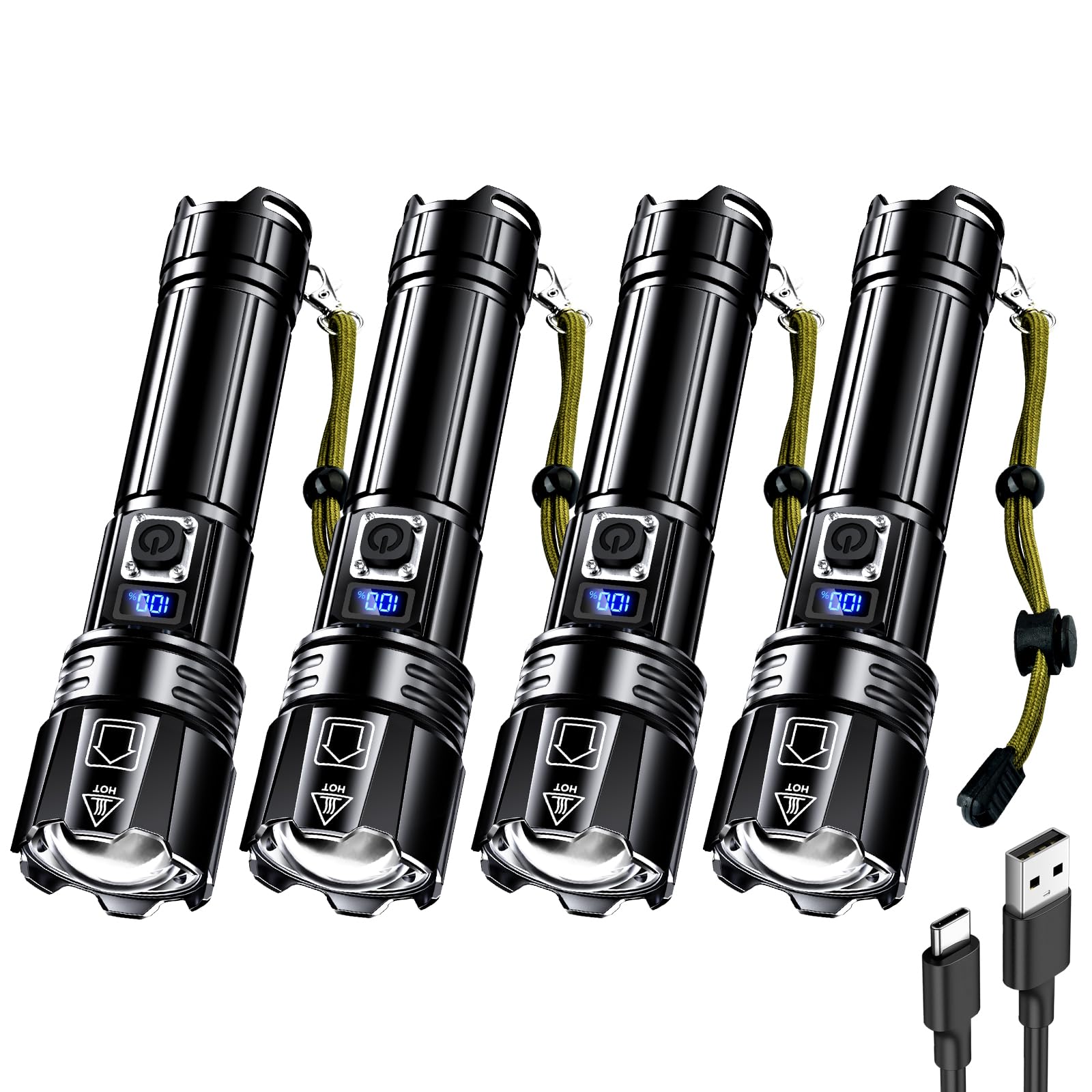 AKNEAR Rechargeable LED Flashlight High Lumens Super Bright