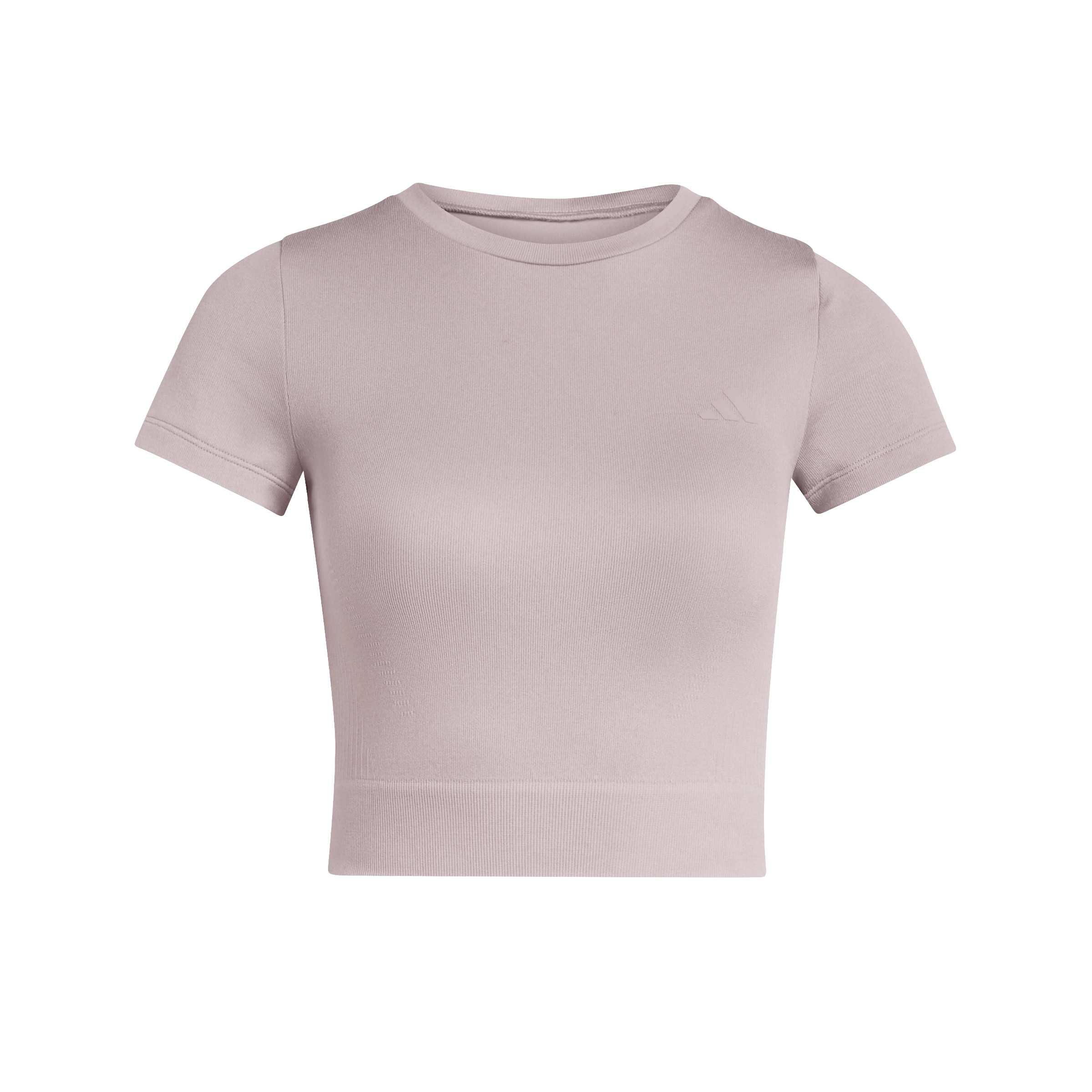 adidas Women's Workout Essentials Knit Baby Tee, preloved fig, XS
