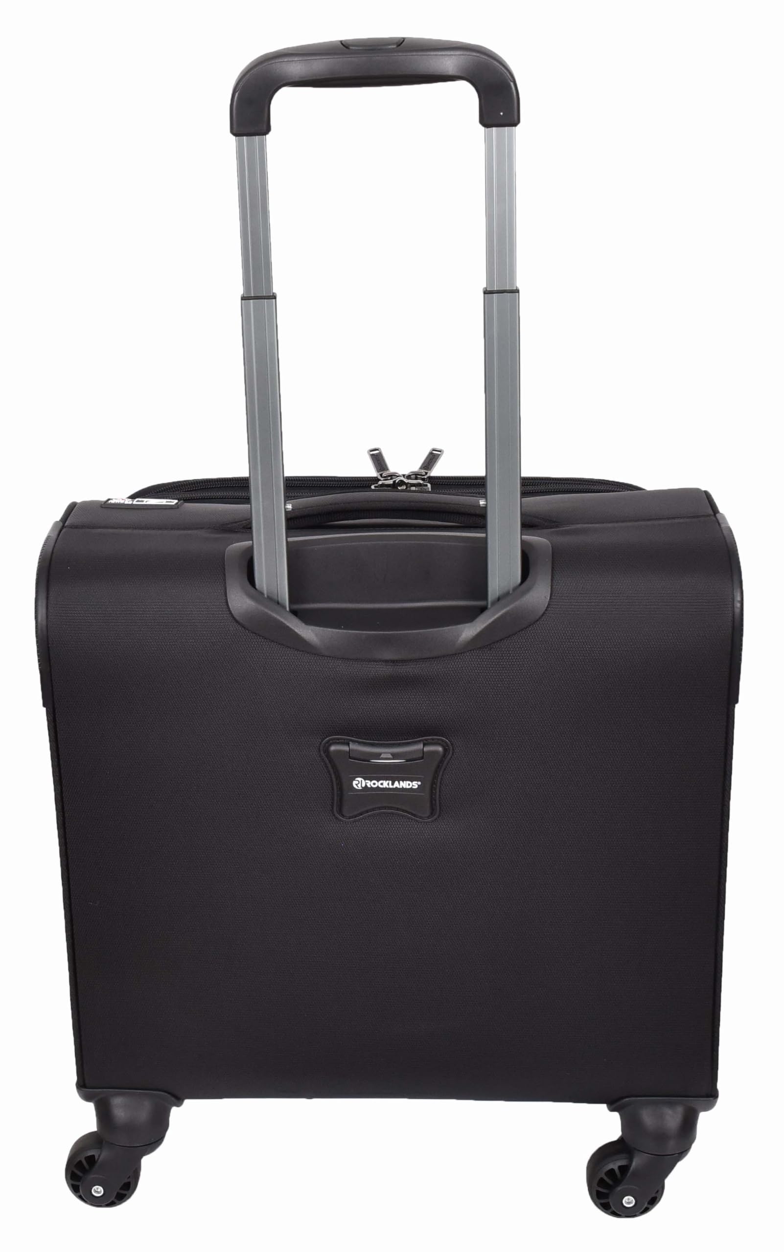 A1 FASHION GOODS Valise à roulettes 4 roulettes pour ordinateur portable, documents, vêtements, sac de voyage d'affaires, navette, Noir, Carry-on 18"